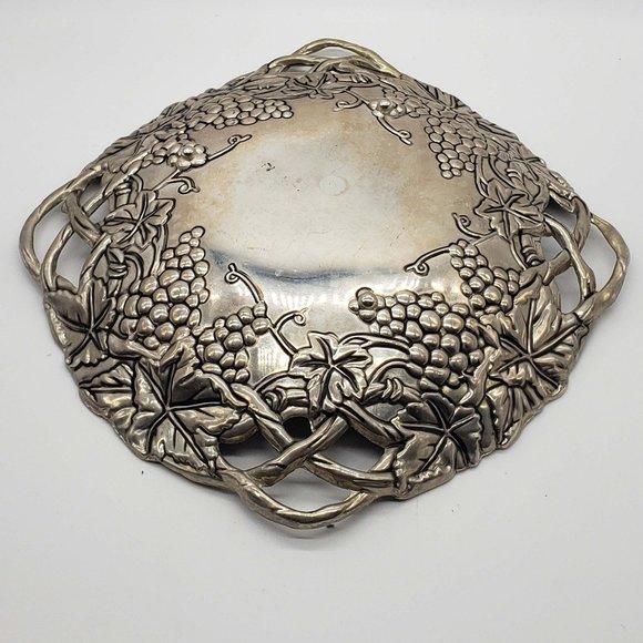 Vintage Godinger Silver Plated Serving Tray Grape - Picture 4 of 4